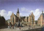 frederiksborg castle,the departure of the royal falcon hunt heinrich hansen